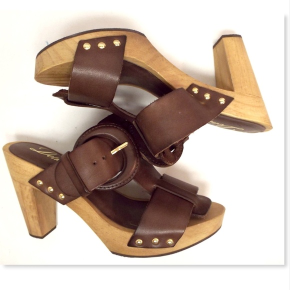 Unworn DELMAN Brown Leather Slide Buckle Sandals 6 - Picture 4 of 8